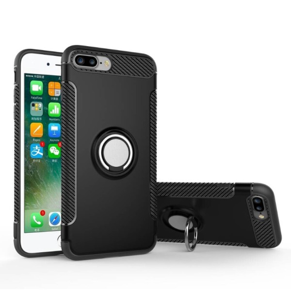 iPhone 8 - Smart HYBRID Carbon-deksel med Ringholder fra FLOVEME Grå