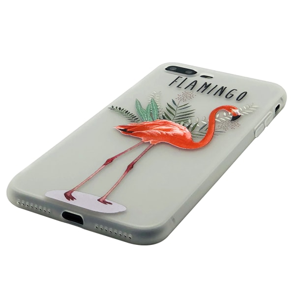 Cover i retro design (Flamingo) til iPhone 8Plus