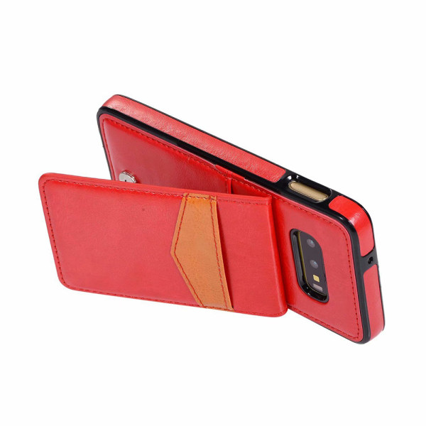 Stilsäkert Smart Skal med Kortfack - Samsung Galaxy S10E Röd
