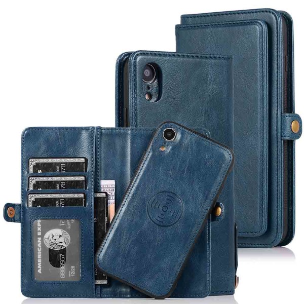 Robust Smart Plånboksfodral - iPhone XR Mörkblå