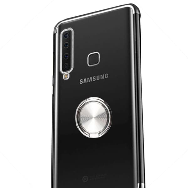 Samsung Galaxy A9 2018 - Effektfullt Silikonskal med Ringhållare Guld