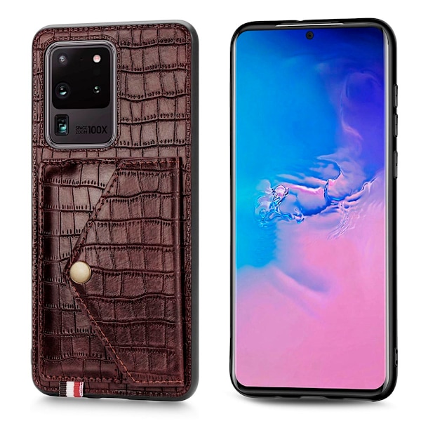 Professionellt Skal med Korthållare - Samsung Galaxy S20 Ultra Grön