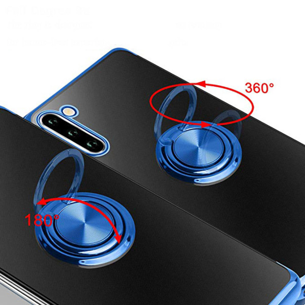 Glatt silikonetui Ringholder - Samsung Galaxy Note10 Blå