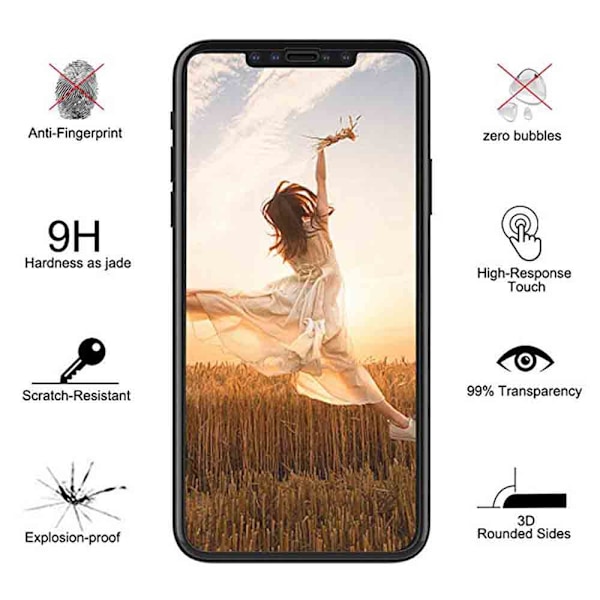ProGuard iPhone 11 Pro Max Skärmskydd 2.5D 2-PACK Ram 9H Svart