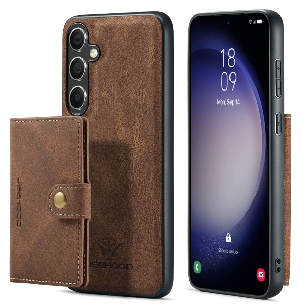 Samsung Galaxy S23FE- Trendigt Plånboksfodral med Magnetisk Håll Brun