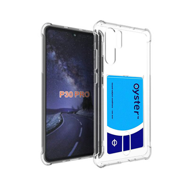 Huawei P30 Pro - Glatt deksel med kortholder Transparent/Genomskinlig