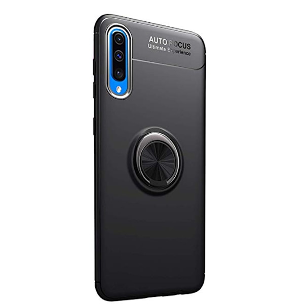 Samsung Galaxy A70 - Stötdämpande Skal med Ringhållare Blå/Blå