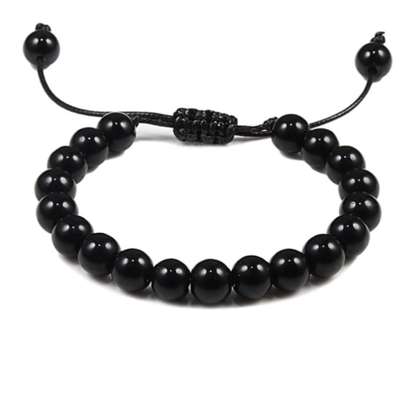 Stilrent Slittåligt Stenkulors Armband Black Pine Red