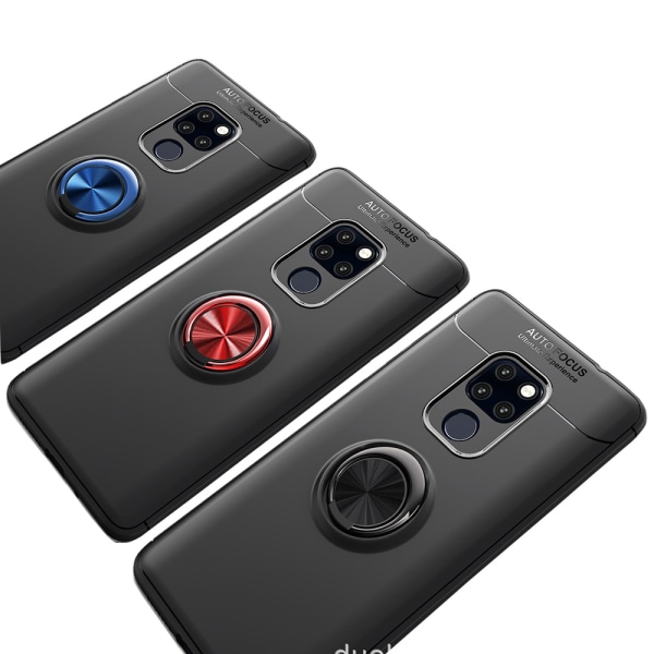 Autofokus cover med ringholder - Huawei Mate 20 Pro Svart/Röd