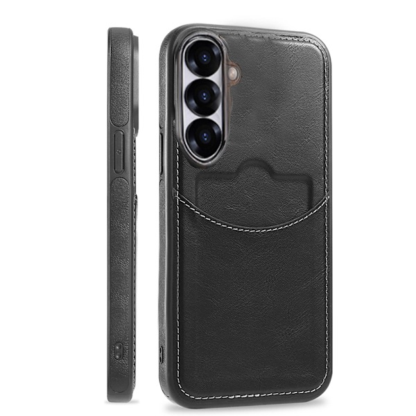 Samsung Galaxy A55 5G - Stilrent Skal från Leman med Kortfack Vinröd