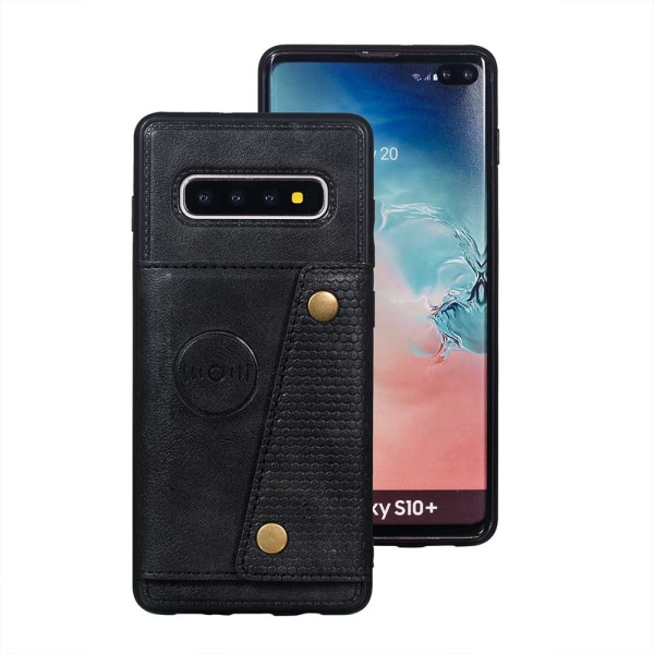 Samsung Galaxy S10+ - Robust Beskyttende Etui Kortholder Svart