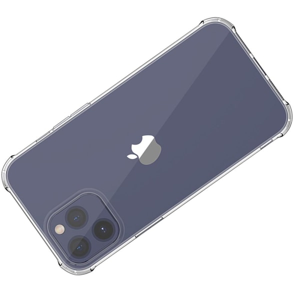 Beskyttende Floveme silikonetui + skjermbeskytter - iPhone 12 Pro Transparent/Genomskinlig