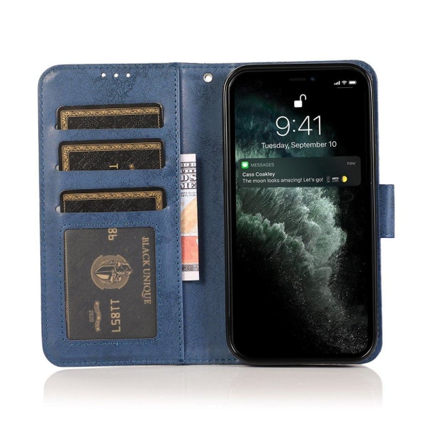 Smidigt Dubbelfunktion Plånboksfodral LEMAN - iPhone 12 Ljusblå