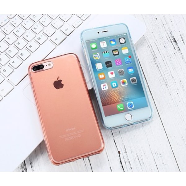 iPhone 7 - Eksklusivt stilfuldt silikonetui (for og bag) Guld