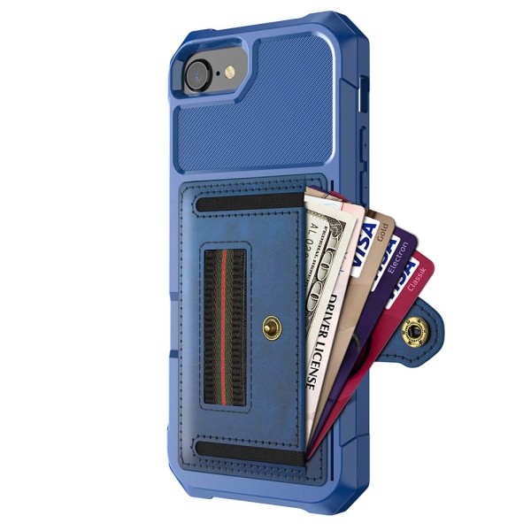 Praktisk etui med kortholder - iPhone 6/6S Blå