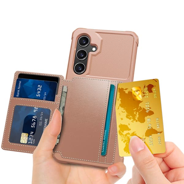 Samsung Galaxy A35 5G - Plånboksfodral i PU-läder med magnetisk Roséguld