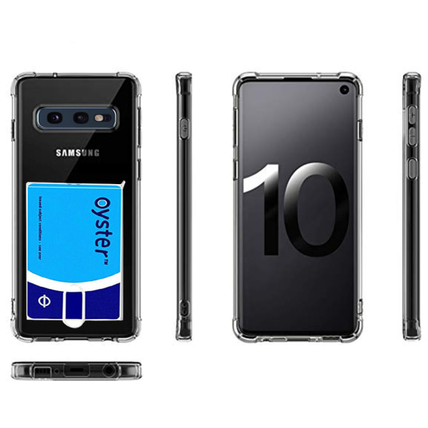 Kansi korttitelineellä - Samsung Galaxy S10E Transparent/Genomskinlig