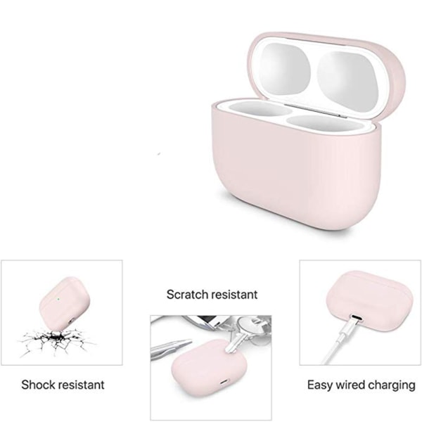 Robust Stötdämpande Silikonskal för AirPods Pro/3 Svart