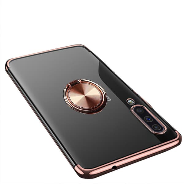 Praktiskt Silikonskal Ringhållare - Samsung Galaxy A50 Guld