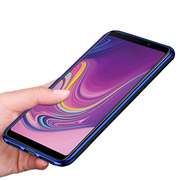 Ainutlaatuinen silikonikuori sormustelineellä - Samsung Galaxy A9 2018 Blå