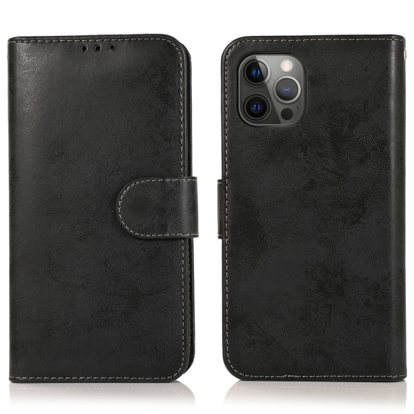 iPhone 15 Pro Max - Elegant Plånboksfodral i PU-läder med 3-kort Svart