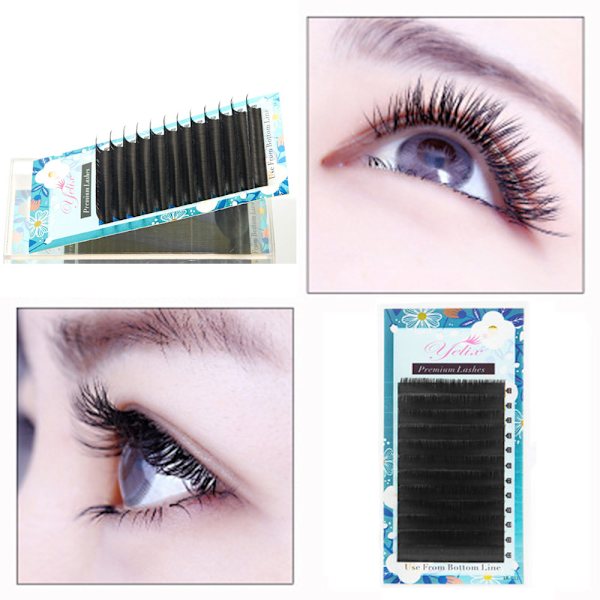 Eleganttiset Silkkisilmäripset (Yelix Premium) Svart D0.05 8mm