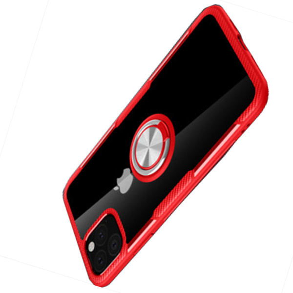 Glat etui med ringholder Leman - iPhone 11 Pro Max Röd