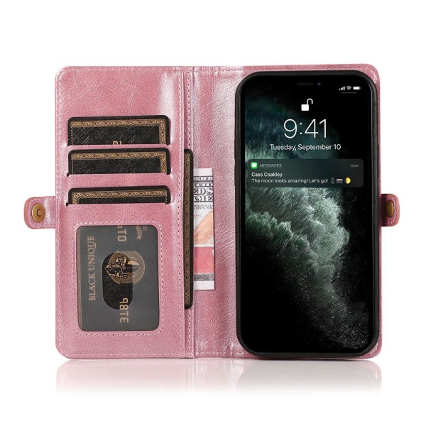 Glat stilfuld 2-1 pung-etui - iPhone 12 Pro Max Svart