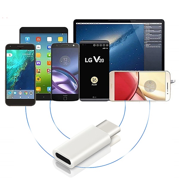 Adapter iPhone till USB-C USB 3.0 PLUG AND PLAY Vit
