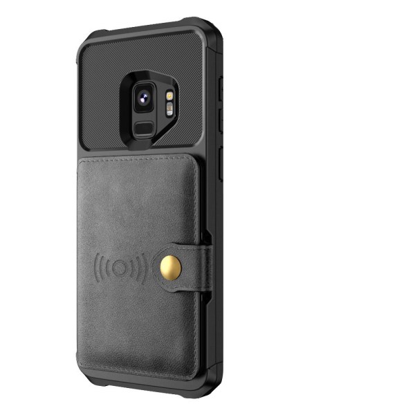 Stilsäkert Skal med Kortfack - Samsung Galaxy S9 Blå Blå