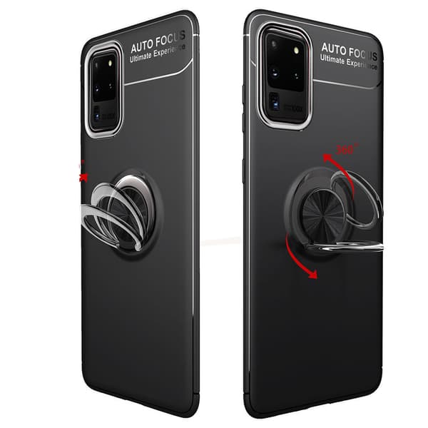 Samsung Galaxy S20 Ultra - Smidigt Skal med Ringhållare Svart/Blå
