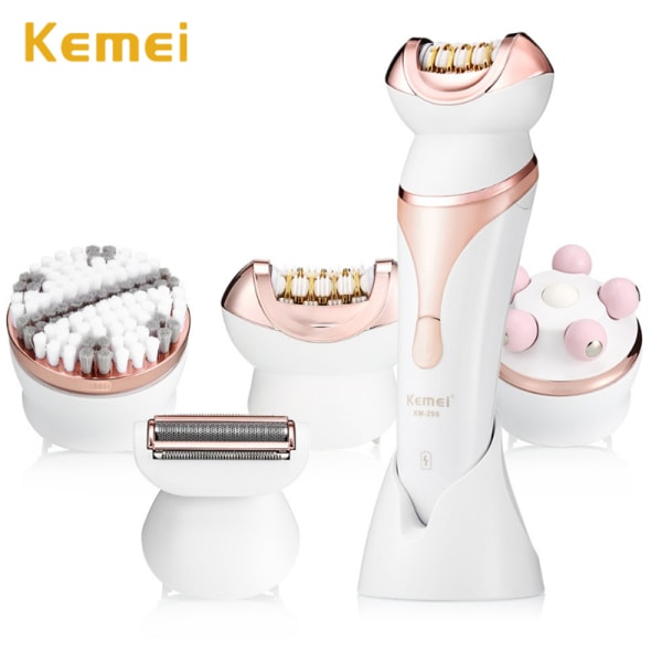 Kemei KM-296 Effektfull 4 i 1 Epilator Rakapparat Vit