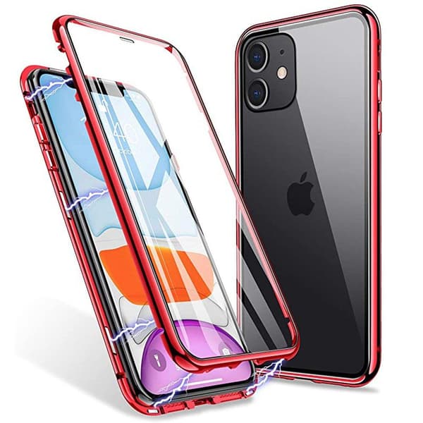 Praktisk magnetisk dobbeltskal - iPhone 12 Svart