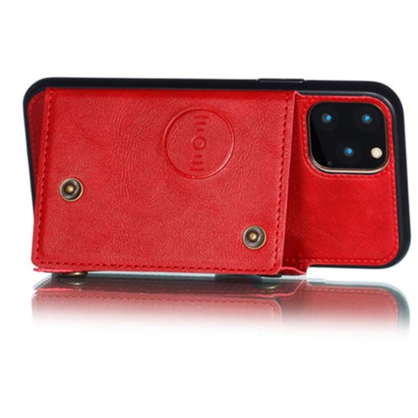 Stilig beskyttelsesdeksel med kortrom - iPhone 13 Pro Röd