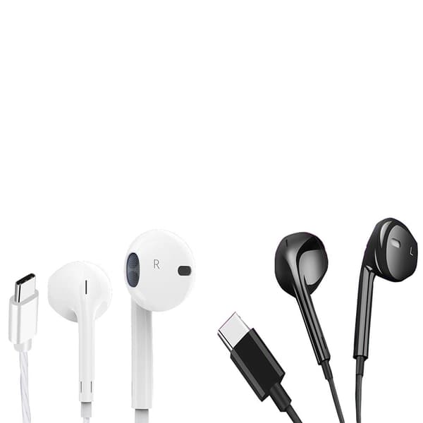 Effektfulla Slittåliga Type-C In-Ear Hörlurar Svart