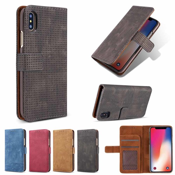 Kotelo lompakolla "Vintage Mesh" iPhone XS Maxille Gråsvart