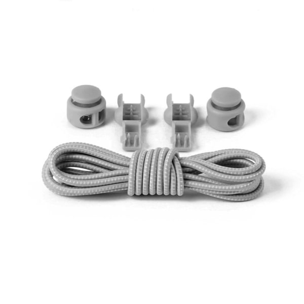 Praktiske elastiske snørebånd med snøre (flere farver) ljusgrå