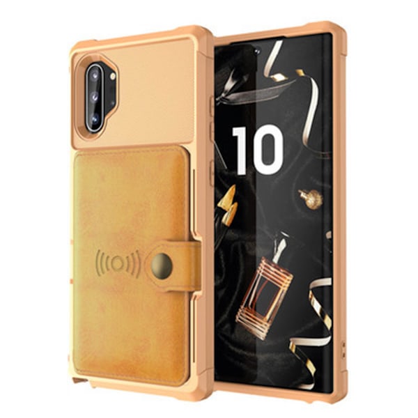 Glat cover med kortrum - Samsung Galaxy Note10 Plus Brun