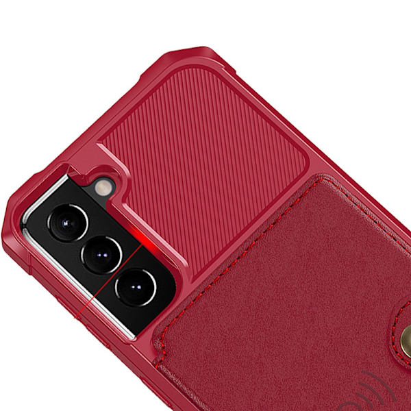 Stilsäkert Skal med Kortfack - Samsung Galaxy S22 Plus Roséguld