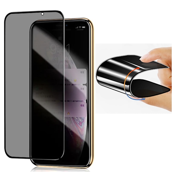 iPhone 15 Pro - 3-Pack Ceramic Skärmskydd 2.5D Svart Anti Spy Svart
