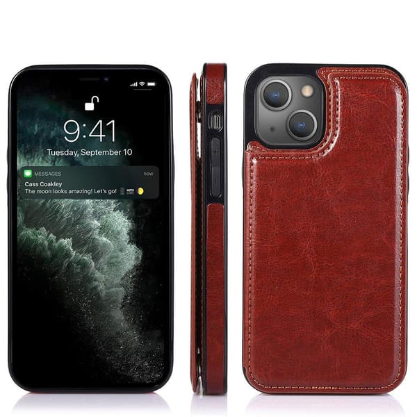 Elegant Smidigt Skal med Kortfack - iPhone 13 Vit