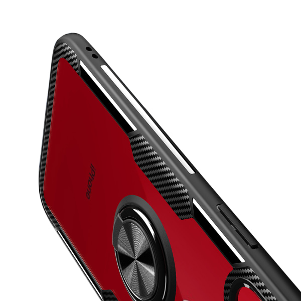 Slittåligt Genomtänkt Skal med Ringhållare - iPhone X/XS Röd/Silver