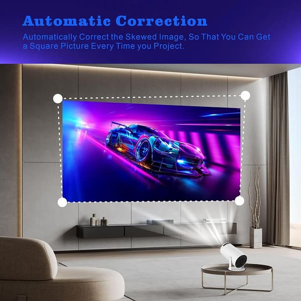 HY300 Mini Projektor  4K, Android 11, 1080P, 200 ANSI, BT5.0, Justerbar Projektion