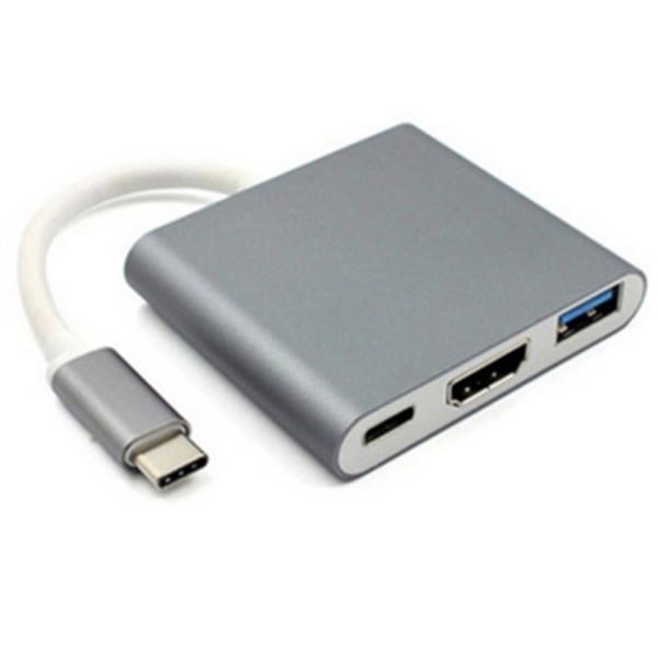 Praktiskt Type-C Adapter till HDMI USB Grå