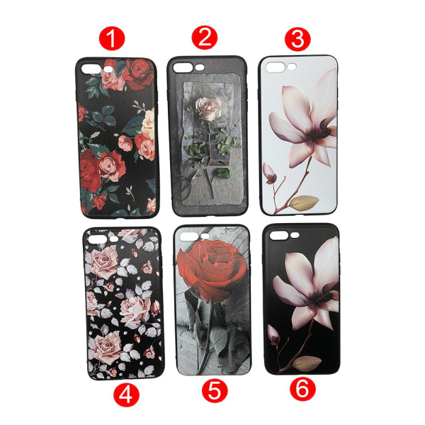 Kukkakuvioinen LEMAN-kuori iPhone 7:lle 5