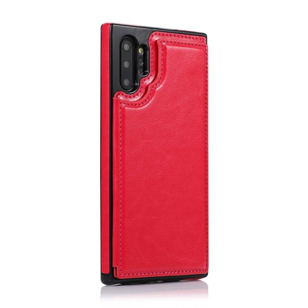 Samsung Galaxy Note10 Plus - Elegant cover med kortholder Röd