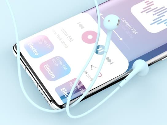 Hörlurar Rosa eller Blå färg 3.5mm Blå