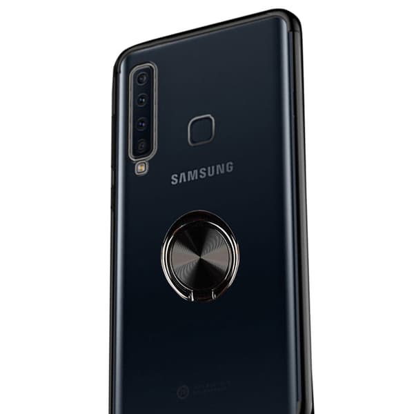 Samsung Galaxy A9 2018 - Effektfullt Silikonskal med Ringhållare Röd
