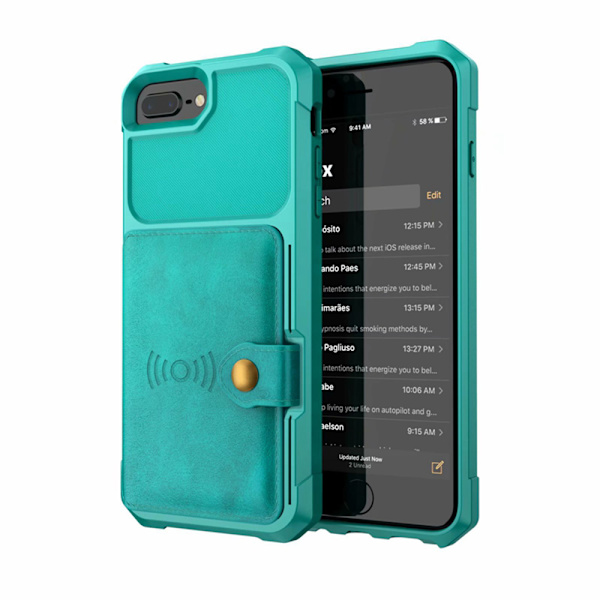 Smidigt Skal med Kortfack - iPhone 8 Plus Röd
