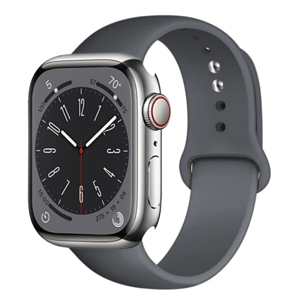 Apple Watch -silikoniranneke 38mm/40mm/41mm Mörkgrå L